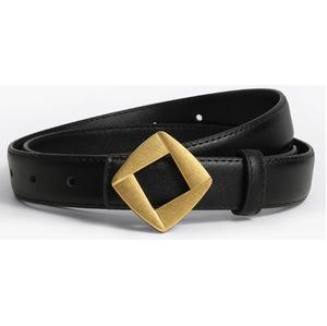 Women's genuine leather <b>belt</b> with unique design, versatile and trendy style, and thin waistband for <b>jeans</b>. - Product Image 2