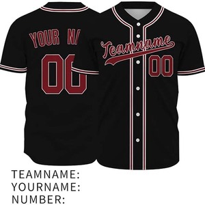 Custom Heat-Transfer Printed Baseball Jerseys <b>Men</b> Anti-UV 100% Polyester Team Numbers Short Sleeve V-neck 260g Four-Way Sports - Product Image 5