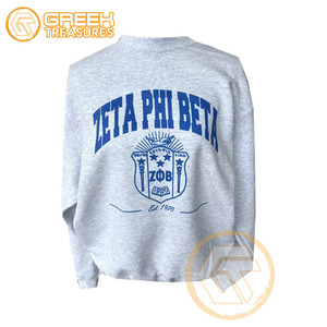 เสื้อสเวตเชิ้ตคอกลมปักลาย Zeta Phi Beta สำหรับผู้หญิง ผลิตตามสั่งขายส่ง ผ้าฝ้ายฟลีซ ระบายอากาศได้ดี - Product Image 2