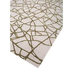 Tapis rectangulaire en laine et viscose tufté à la main, motif abstrait rayé, couleur ivoire, pour salon ou couloir Taq-4024 - Product Image 2