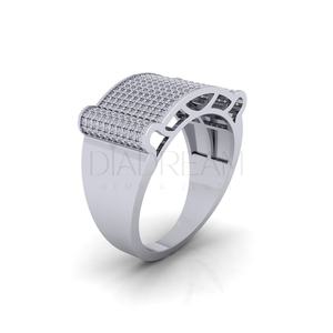 Bague personnalisée en argent sterling 925 brillant pour homme avec diamant cultivé par Leb pour les fêtes d'anniversaire et de mariage - Product Image 2