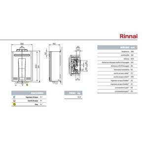Calentador de Agua a Gas para Exteriores Rinnai Infinity 20e 20L ErP Metano de Alta Eficiencia - Product Image 2