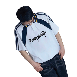 Camiseta Polo para Hombre, Estilo Hip Hop, Hombros Caídos, Oversize, con Impresión y Bordado Personalizados, 100% Algodón, Fabricantes de Ropa - Product Image 4