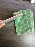 Tuiles américaines modernes de luxe, fabriquées en usine OEM, design en acrylique vert, œuvres d'art américaines, tuiles de mahjong classiques
