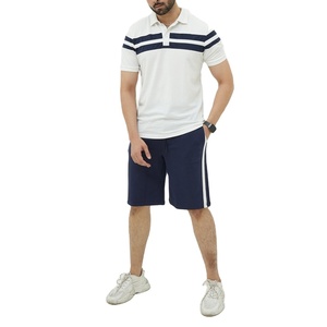 Nouveauté été, ensembles de shorts décontractés pour hommes, shorts à manches courtes, vêtements unis, ensembles de 2 pièces, polo et shorts pour hommes - Product Image 1