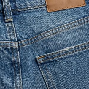 Jeans décontractés pour femmes, taille haute, vintage, respirants, patchwork, couleur personnalisée, denim, pantalon, streetwear tendance, coupe ajustée - Product Image 4