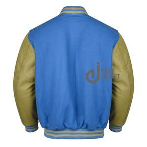 Varsity Vestes Bleu Laine Blanc Manches En Cuir Lycée Letterman Vestes Personnalisées Pour Hommes - Product Image 4
