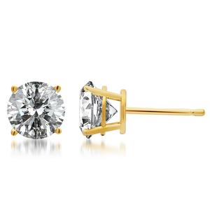 Pendientes de Oro Blanco y Rosa de 10K con Diamantes Cultivados en Laboratorio, Joyería Elegante y Moderna para Bodas para Mujer - Product Image 1