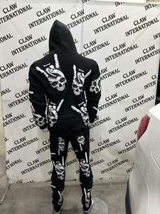 Conjunto de chándal de lana de algodón 100% personalizado para hombre, ropa de calle pesada transpirable GSM pesada de alta calidad para gimnasio para deportes de invierno - Product Image 3