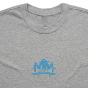 T-shirt minimaliste avec logo Crown pour hommes et femmes, imprimé sur la poitrine, coton gris chiné, t-shirt décontracté de qualité supérieure - Product Image 3