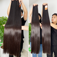 Extensiones de Cabello Humano Liso SDD de 3 Paquetes para Hacer Pelucas Completas, Cabello Virgen 100% Vietnamita, Extensiones de Cabello Vietnamita Natural