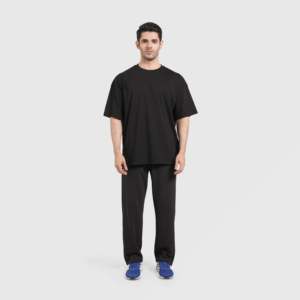 Respite 100% Cotton Trousers (Black) XL 5XL Lightweight Straight Pattern Jogger Sweatpants Zipper Pleat Colored <b>Work</b> Wear - Product Image 4