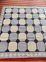 Blau Weiß Dhurrie Trendy Designer Geometrisches Muster Oriental Flat Weave Türkisch Modern Handmade High Pile Cotton Area Rug