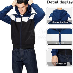 Sudadera con cremallera informal con tela suave y dobladillo acanalado para un estilo Sudadera con cremallera completa con Forro cálido - Product Image 4