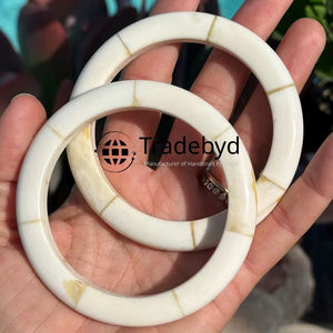 Brazalete de Incrustaciones de Hueso Premium, Joyería de Moda Artesanal con Engaste de Bisel para Regalo Unisex, Ocasión Comercial - Product Image 1