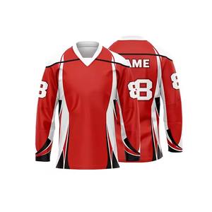 Maillot de hockey sur glace col en v maillot de hockey sur glace à séchage rapide respirant lourd 100% maillot de hockey sur glace en polyester - Product Image 3