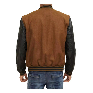 High Quality <b>Thin</b> Vintage Varsity <b>Jacket</b> Breathable Nylon Windproof for Winter Casual Wear Custom Weaved Front - Product Image 3
