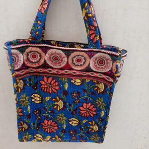 กระเป๋าช้อปปิงผ้าพิมพ์ลายสไตล์อินเดียสำหรับผู้หญิงแฟชั่นฤดูร้อนปักลายเหยือกฤดูหนาว - Product Image 1