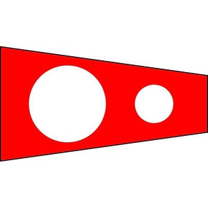 Corpen Nautical Signal <b>Flag</b> 50x170cm Red With White Circles - Product Image 1