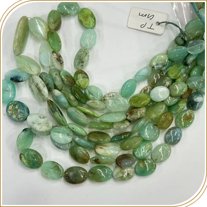 Perles de forme ovale lisse en opale bleue péruvienne naturelle taille 10x13 à 17x25mm 8 pouces brin perles d'opale péruvienne prix de gros - Product Image 6