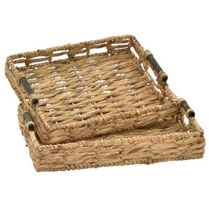 Prix bon marché Plateau en jacinthe d'eau naturelle en forme d'hexagone Plateau de service décoratif Fournisseur du Vietnam en gros - Product Image 4