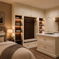 Armoire murale en bois sur mesure pour chambre à coucher Armoire de chambre à coucher Armoire intégrée pour meuble de chambre à coucher
