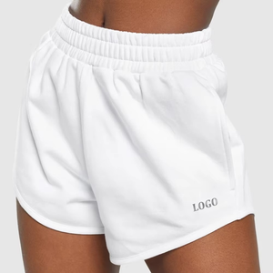 Wholesale Best Quality Cotton/Polyester Gym <b>Shorts</b> <b>Women</b> Latest Design Training <b>Shorts</b> for <b>Women</b> Customized Logo <b>White</b> Color - Product Image 4