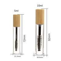 Envase de Bambú Transparente de PET para Rímel, Esencia para Cejas, Crema para Ojos, Envase de Bambú para Cosméticos y Maquillaje