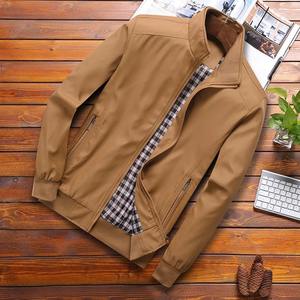 Chaqueta de béisbol de moda ajustada para hombre con cuello levantado recién llegado para primavera Otoño e Invierno chaqueta de bombardero de tela de lona - Product Image 5