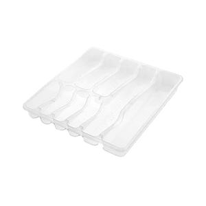 Plateaux de rangement en plastique transparent Jumbo pour couverts et vaisselle, organisateur de tiroir multifonction empilable et peu encombrant - Product Image 1