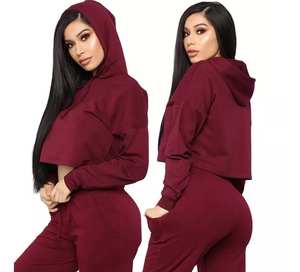 Top corto de lana de alta calidad Unisex chándales de manga larga estampado de talla grande transpirable temporada de invierno Maternidad - Product Image 5