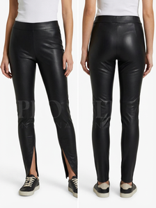 Pantalones de Cuero Sintético de Cintura Alta, Ajustados, Elásticos, Casuales, de Moda, para Invierno, para Uso Diario - Product Image 2