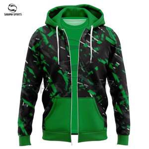 Sweat à capuche zippé en polaire, confortable, tendance, style hiver, uni, impression personnalisée, écologique, respirant, vente directe - Product Image 1