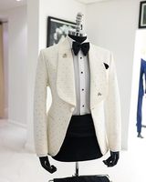 Esmoquin Blanco de Diseñador Bordado a Mano, Chaqueta Jodhpuri Negra Tradicional para Novio, Chaqueta Jodhpuri India para Boda, Traje para Hombre
