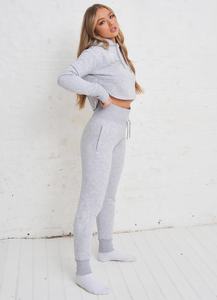 กางเกงวอร์มลำลองผู้หญิงผ้าเทอร์รี่เนื้อนุ่ม ระบายอากาศได้ดี ไม่เป็นขุย เอวสูง มีเชือกผูก - Product Image 3