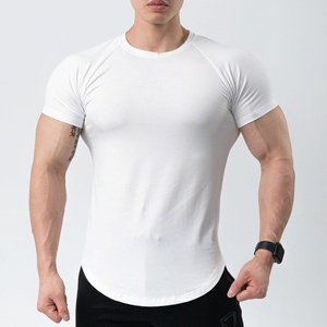 Quick Dry Solid Knitted Men's T Shirt 100% Cotton Custom Logo Printed High Quality Eco-Friendly Breathable 200g - Product Image 6