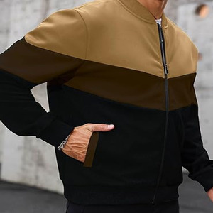 Veste universitaire, veste boutonnée décontractée à blocs de couleurs pour hommes pour le baseball scolaire - Product Image 4