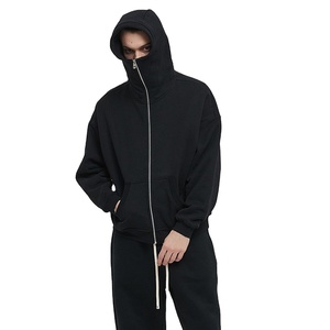 Veste à capuche à fermeture éclair complète en polaire lourde personnalisée de qualité supérieure avec fermeture éclair pour hommes sweat à capuche à fermeture éclair et à épaules tombantes - Product Image 2