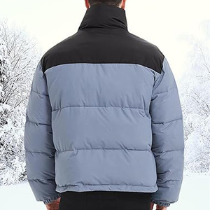 แจ็กเก็ตขนเป็ดน้ำหนักเบาสำหรับผู้ชาย, เสื้อโค้ทแนวสตรีทลำลองกันน้ำมีปกเสื้อและโลโก้ด้านหน้า - Product Image 4