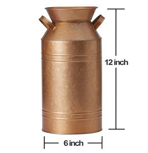 แจกันดอกไม้โลหะสไตล์วินเทจกระถางดอกไม้โบราณสไตล์ยุโรปแจกันเหล็กชุบสังกะสีตกแต่งแบบชนบทเครื่องประดับงานแต่งงาน - Product Image 4