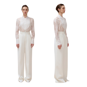 Listo para enviar Pantalones y pantalones de mujer Pantalones de pierna ancha de estilo formal Ropa de mujer de tela ecológica Whiteant Hecho en Vietnam - Product Image 1