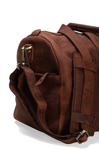 Sac de voyage décontracté vintage en cuir véritable imperméable avec fermeture éclair, sac de sport pour week-end et nuitées - Product Image 6