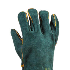 Best Quality Cow Split <b>Leather</b> Custom Size <b>Green</b> Welding <b>Gloves</b> Heat Resistant Latex Coating Cotton Liner Anti-Cut Anti-Slip - Product Image 3