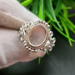 Argent sterling véritable 925 8x10mm Ovale Semi-Mount Bezel Setting Simple Band Good Ashes Resin Fill Keepsake DIY Fine Jewelry - Product Image 4