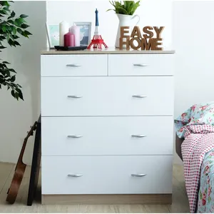 Sturdy Wooden Tall <b>Storage</b> Dresser <b>Chest</b> Cabinet Organizer Unit 5-Drawer <b>Chest</b> - Product Image 2