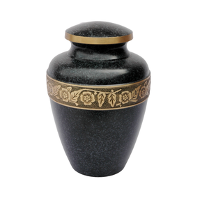 Urne commémorative de bande florale de cercueil en laiton remarquable pour des adultes urne décorative de souvenir funéraire en métal de conception agréable - Product Image 6