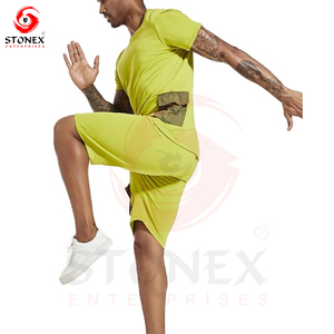 เซ็ตชุดวอร์มกางเกงขาสั้นสองชิ้นสำหรับผู้ชายชุดวอร์มเล่นกีฬาทำจากโพลีเอสเตอร์ออกแบบได้ตามต้องการสำหรับฤดูร้อน2024 - Product Image 6