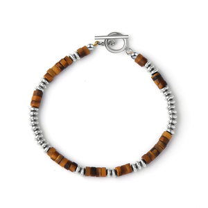 Nuevo diseño, cierre fino OT, joyería chapada en plata y oro, pulseras y brazaletes de cuentas de cristal de ojo de tigre natural curativo para parejas - Product Image 6