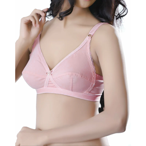 Soutien-gorge croisé non rembourré en coton Maroon Lotus sans armatures - Product Image 2