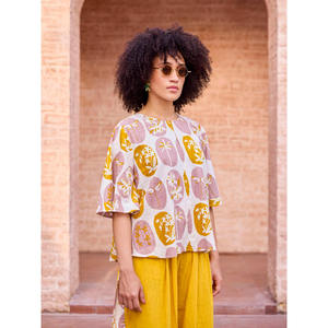 Ensemble coordonné deux pièces en coton uni pour femmes Panjim - Tenue de bureau - Product Image 5